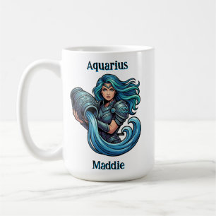 Caneca De Café Características e Datas de Aquário   Personalizado
