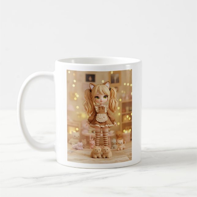 Caneca De Café Caramel Kitten Kawaii Doll (Esquerda)