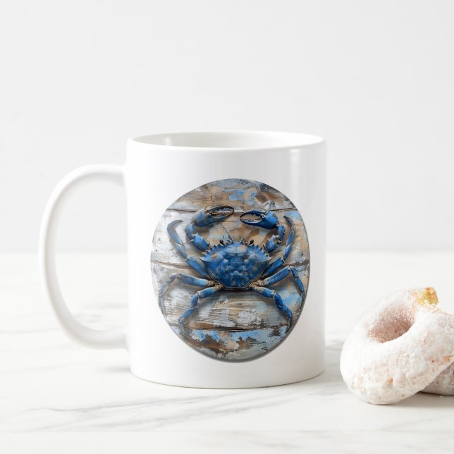 Caneca De Café Caranguejo Azul (Com Donut)