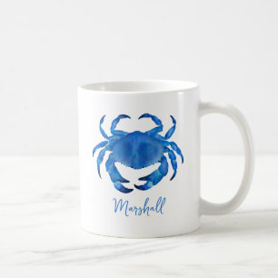 Caneca De Café Caranguejo Azul Crustáceo Praia