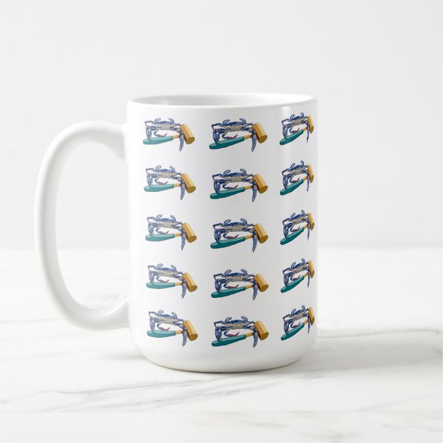 Caneca De Café Caranguejo Azul Desenhado à Mão com Cabeleireiro M (Esquerda)