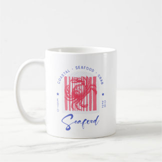 Caneca De Café Caranguejo Costeiro Rosa Vidro Lata