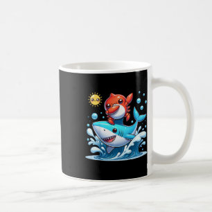 Caneca De Café Caranguejo fazendo dab surfando onda do oceano mon