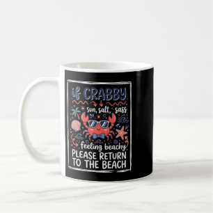 Caneca De Café Caranguejo Fofo Se Está Irritado Na Praia Com Ócul