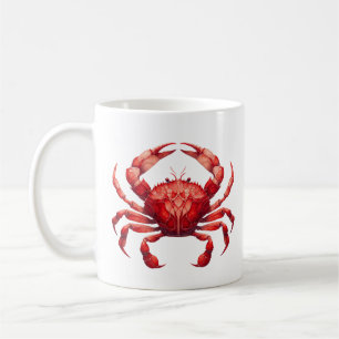 Caneca De Café Caranguejo Vermelho De Vidro Estreito