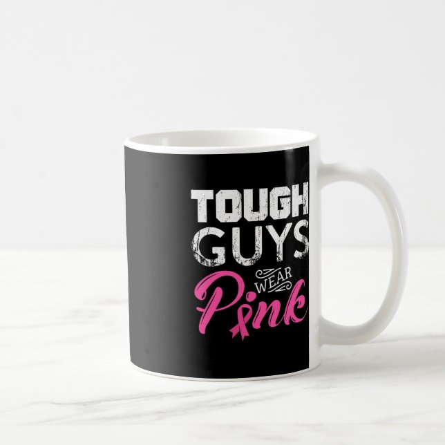 Caneca De Café Caras Duras Vestem Alertas de Cancer de Fita Rosa (Direita)