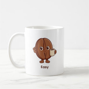 Caneca De Café Caráter de Grão de Café Confidentemente Tranquilo