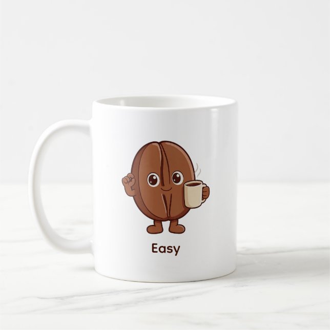 Caneca De Café Caráter de Grão de Café Confidentemente Tranquilo (Esquerda)