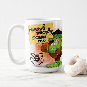 Caneca De Café Caráter Frankenstein 'Normal Pessoas Scare Me'