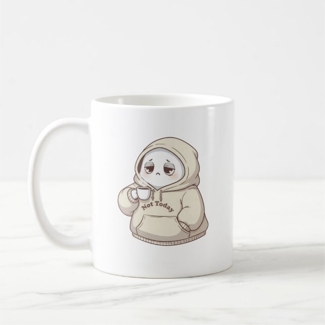 Caneca De Café Caráter Hoodie Hoje Não (Esquerda)