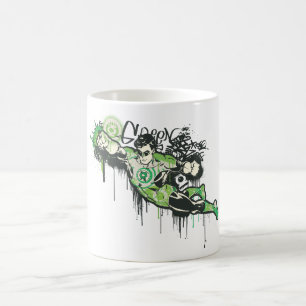 Caneca De Café Caráter verde dos grafites da lanterna