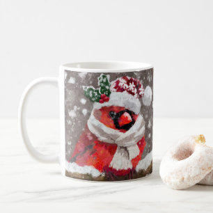 Caneca De Café Cardeal Bird Scarf Hat Snow Christmas Seasonal