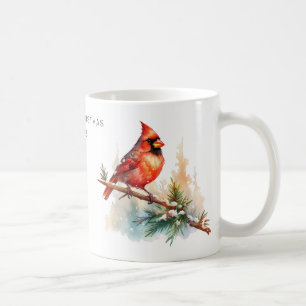 Caneca De Café Cardeal de Feliz Natal Personalizado