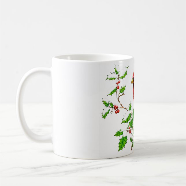 Caneca De Café Cardeal de Feriado Vermelho Bril (Esquerda)