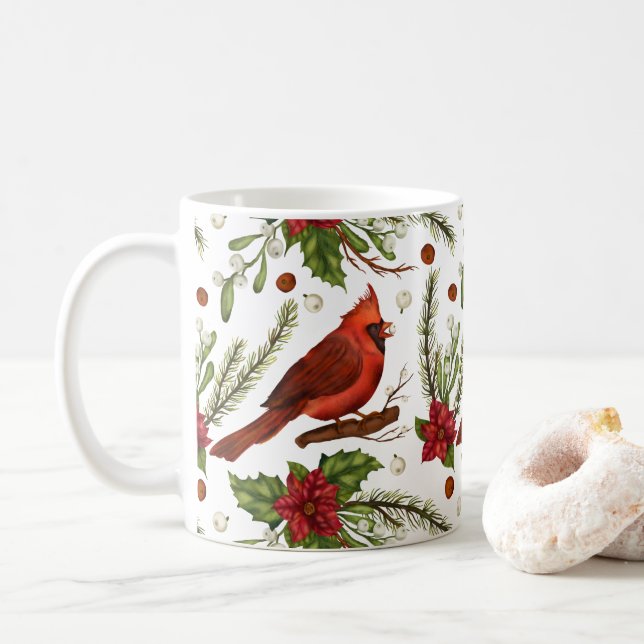 Caneca De Café Cardeal de Natal (Com Donut)