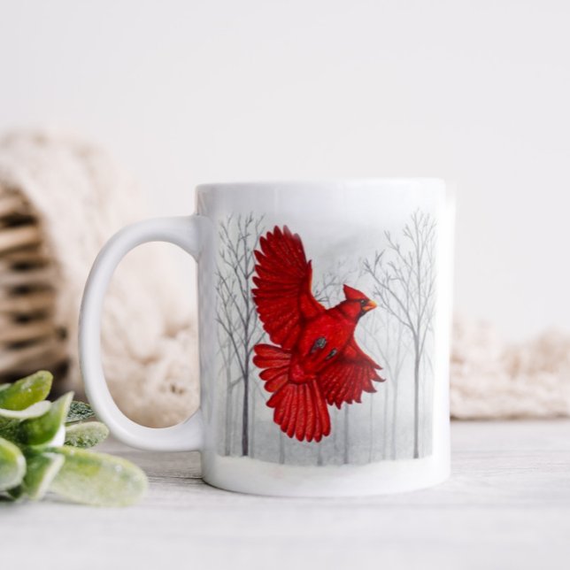 Caneca De Café Cardeal em Snowy Winter Art Coffee Mug (Criador carregado)