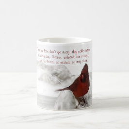 Caneca De Café Cardeal Vermelho "Aqueles que amamos não vão embor