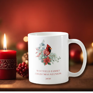Caneca De Café Cardeal Vermelho da Reunião da Família Natal