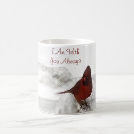 Caneca De Café Cardeal Vermelho "Estou Sempre Com Você"