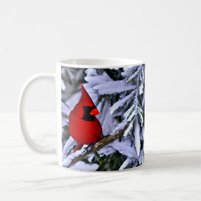 Caneca De Café Cardeal Vermelho Inverno (Esquerda)