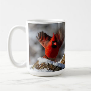 Caneca De Café Cardeal Vermelho na Neve