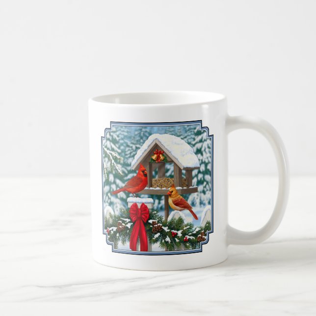Caneca De Café Cardeiros e alimentador de aves de Natal (Direita)