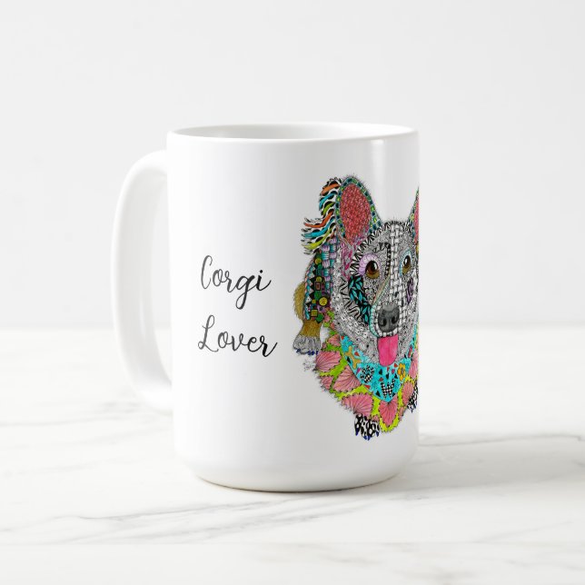 Caneca De Café Cardigan Welsh Corgi Personalizado Mug (Frente Esquerda)
