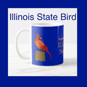 Caneca De Café Cardinal de Ave do Estado de Illinois