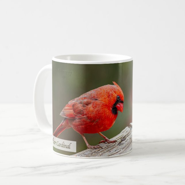 Caneca De Café Cardinal do Norte Salmo 145:14 KJV (Frente Esquerda)