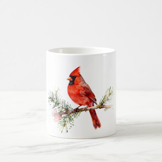 Caneca De Café Cardinal on a Fir Branch (Centro)