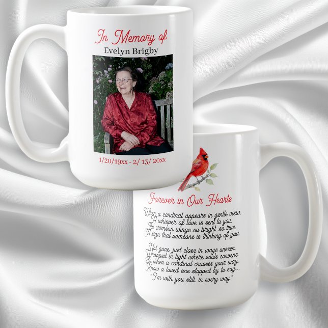 Caneca De Café Cardinal Poem Memorial Keepsake  (Criador carregado)