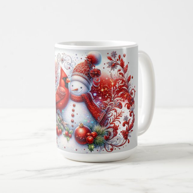 Caneca De Café Cardinal Vermelho (Frente Esquerda)