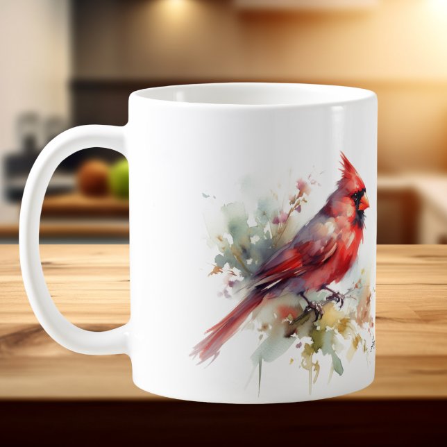 Caneca De Café Cardinal Vermelho Aquarela (Simple watercolor CARDINAL)