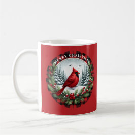 Caneca De Café Cardinal Vermelho com Bagas de Azevinho