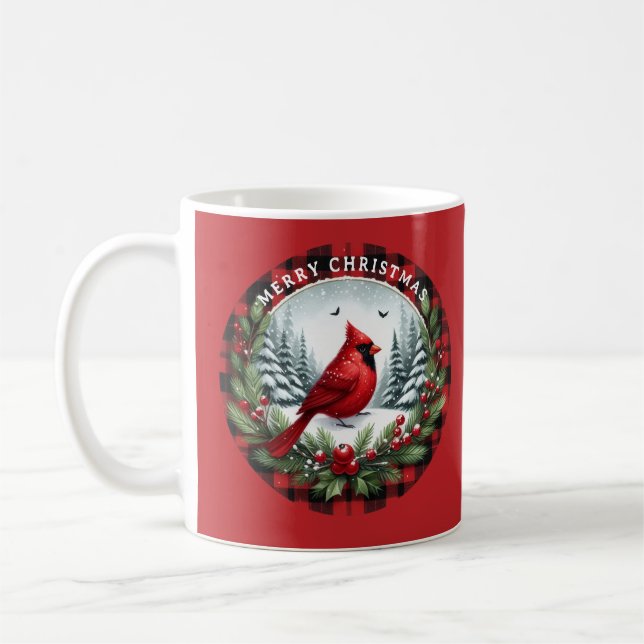 Caneca De Café Cardinal Vermelho com Bagas de Azevinho (Esquerda)