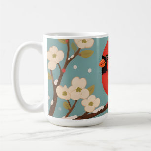 Caneca De Café Cardinal Vermelho Galho de Inverno