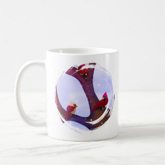 Caneca De Café Cardinals Perched On A Tree Holiday Mug