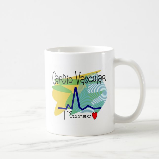 Caneca De Café Cardio- t-shirt VASCULARES da ENFERMEIRA (Direita)