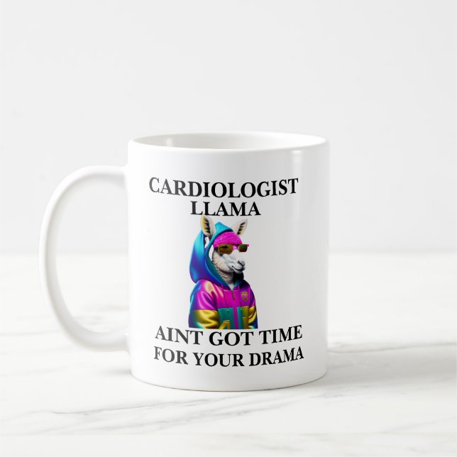 Caneca De Café Cardiologista Llama Aint Tem Tempo Para Seu Drama (Esquerda)