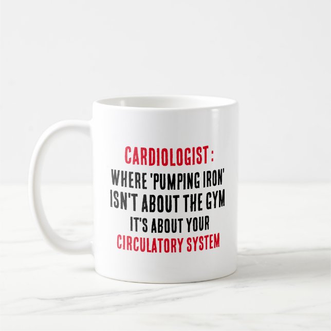 Caneca De Café Cardiologista Onde "bombeamento de ferro" não é so (Esquerda)