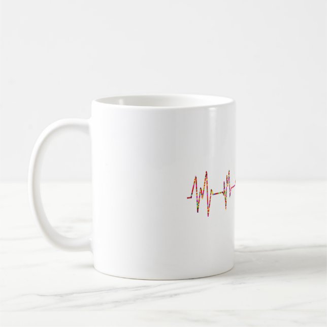 Caneca De Café Cardiologista Pulsação EKG ECG Cardiologia (Esquerda)