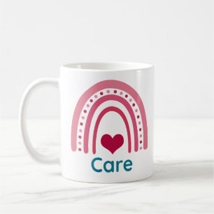 Caneca De Café Care Viva Magenta Boho Rainbow