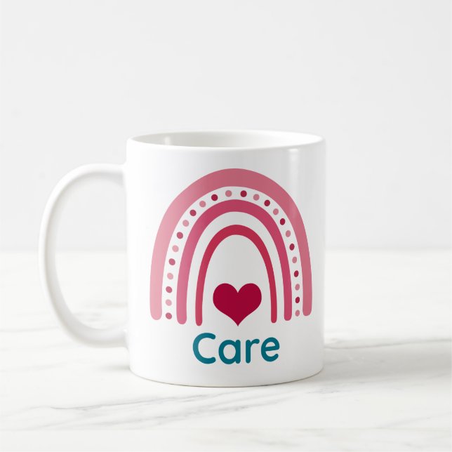Caneca De Café Care Viva Magenta Boho Rainbow (Esquerda)