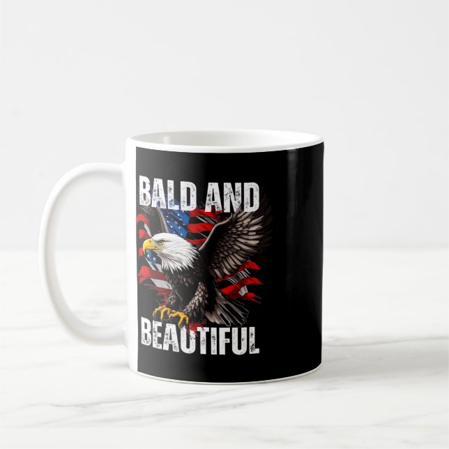 Caneca De Café Careca E Bela 4 De Julho Dia Da Independência Amer (Esquerda)
