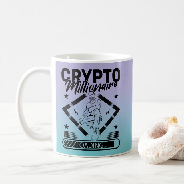 CANECA DE CAFÉ CARGA CRYPTO MILLIONAIRE - CRYPTOCURRENCY (Com Donut)
