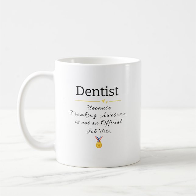 Caneca De Café Cargo Engraçado Dentista Título Café Mug (Esquerda)