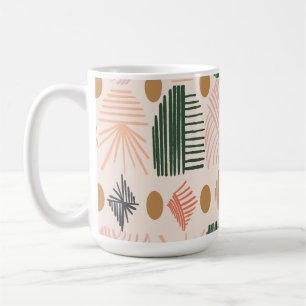 Caneca De Café Caribe Tribal Mudcloth: Boho Dark Verde, Rosa