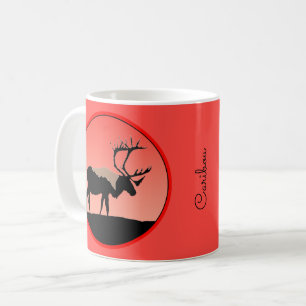 Caneca De Café Caribou no Sunset - Arte Original da Vida Selvagem