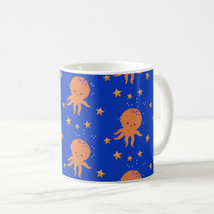 Caneca De Café Caricatura de Octopus Starfish
