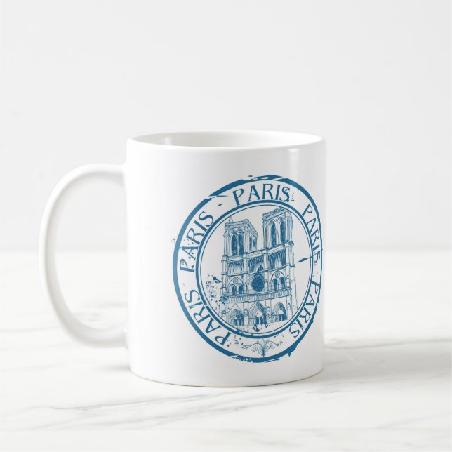 Caneca De Café Carimbo de Cancelamento de Correio de Paris (Esquerda)